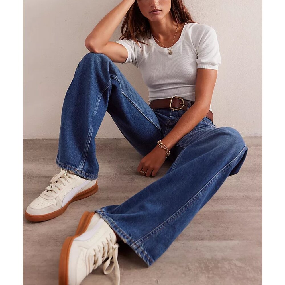 FREE PEOPLE Expert Advice Flare Jeans / Seabrushed - Picture 8 of 13